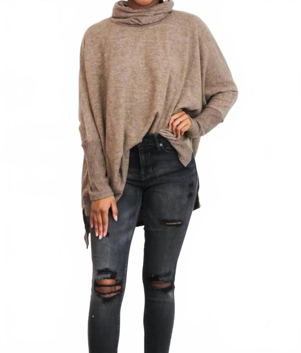 NEW ZENANA cozy chic oversized sweater in coffee